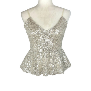 Revamped sequinned peplum top